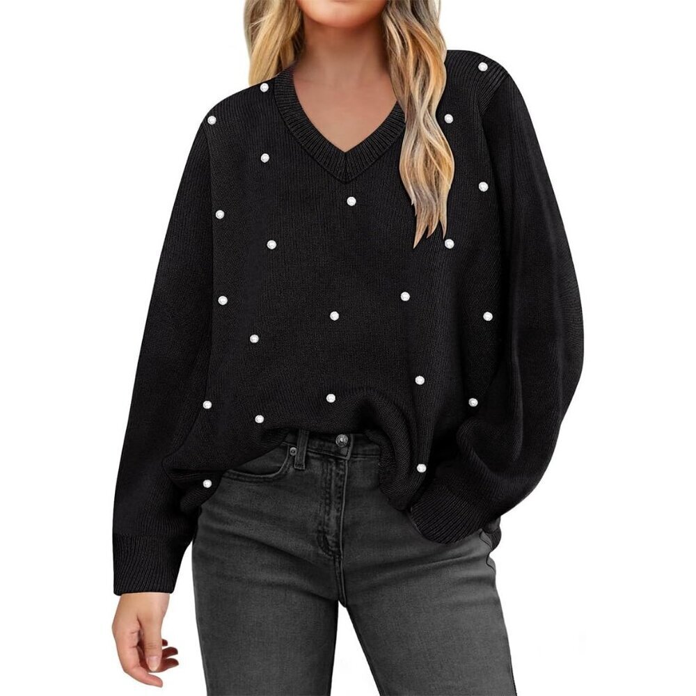Plus Size Cable Knit Sweater Women Pearl Zebra Cow Spots Long Sleeve Lounge